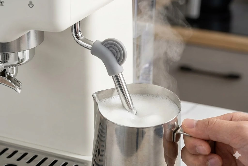 Neretva espresso machine manual steam wand frothing milk